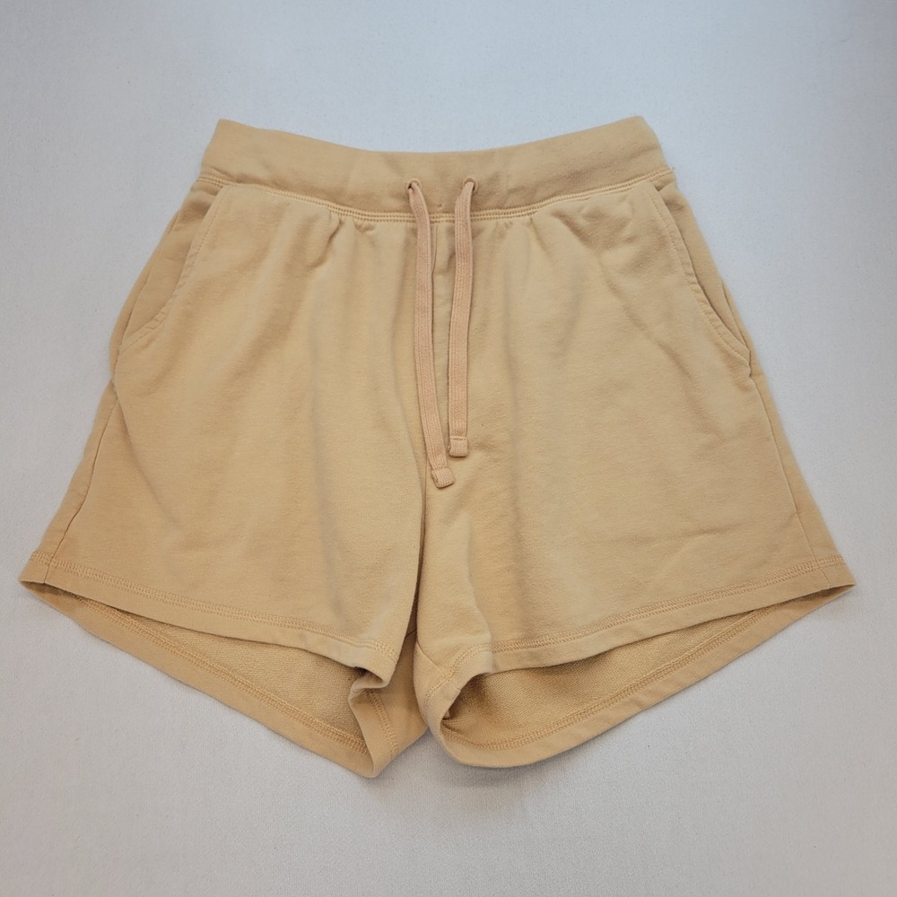 Old Navy Sweat Shorts Womens Small Tan Casual French Terry Drawstring Pockets